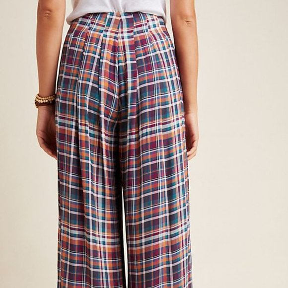 Multicolor Plaid Kachel Wide-Leg Pants (NWT) - Picture 4 of 4